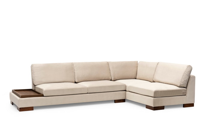 Atelier Del Sofa Sofá Esquinero Derecho sin Pouf - Beige 313x193x97cm